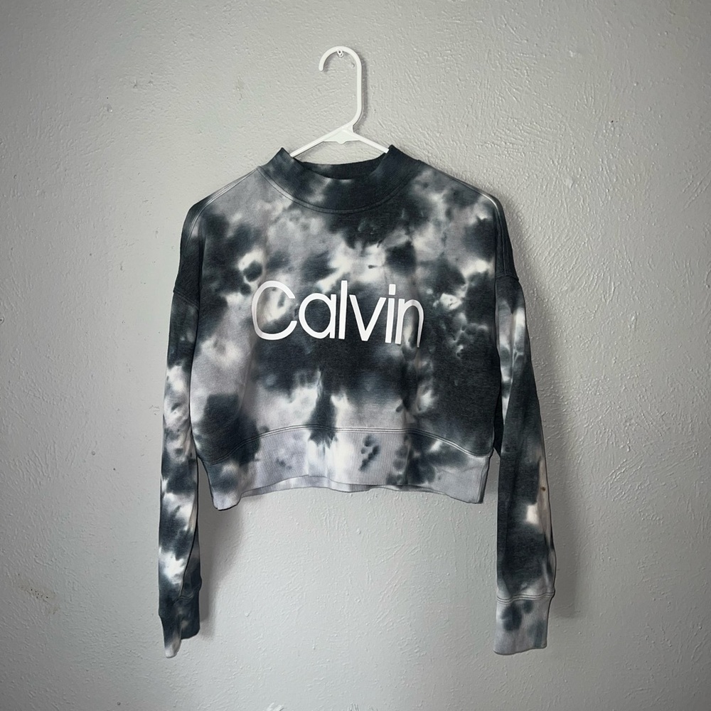 Calvin Klein Black and White Crop Sweatshirt